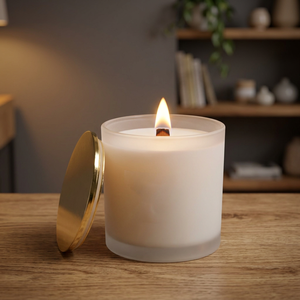 4 Oz. 7 Oz. 10 Oz. White Frosted Glass <b>Candle</b> <b>Jar</b> with Round Metal Cover Christmas Home Decor Heat Resistant - Product Image 3