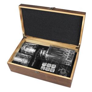 Juego de cubos de hielo de acero inoxidable 304 <span class=keywords><strong>para</strong></span> padre, Set de regalo con caja de madera <span class=keywords><strong>para</strong></span> whisky, decantador y gafas - Product Image 1