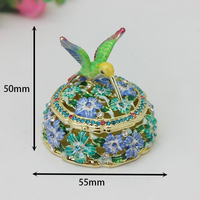 SHINNYGIFTS Boîte à Bijoux Colibris pour Bagues, Cadeau de Noël, Émail Durable, Fermeture Magnétique, Rangement de Bijoux, Décoration d'Intérieur