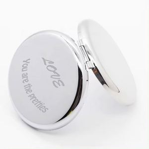 Wholesale Folded Round Branded Cosmetic Mirror Rose Gold Metal Pocket Mirror Personalized Pocket Mirror - Product Image 2