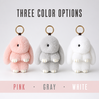Porte-clés Lapin en Peluche Doux et Moelleux en Fausse Fourrure Rose Mignon, Breloque de Sac, Vente en Gros, Personnalisation OEM ODM