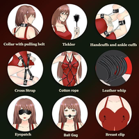 Vente en gros de 10 pièces/ensemble de jouets pour adultes, jeu SM Bondage, menottes, pince à mamelon, collier de fouet, kit de jouets érotiques pour les couples