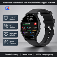 Montre connectée OEM 1,28 pouces TFT avec appels Bluetooth, étanche, moniteur de fréquence cardiaque, SpO2 et suivi du sommeil pour programmes de bien-être et cadeaux