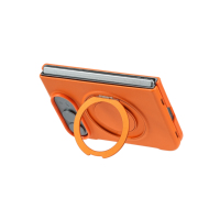 Funda de Cuero para Teléfono con Soporte Metálico Giratorio de 360 Grados, Antigolpes y Anti-caídas para iPhone 18 Duo con Película de Vidrio Templado