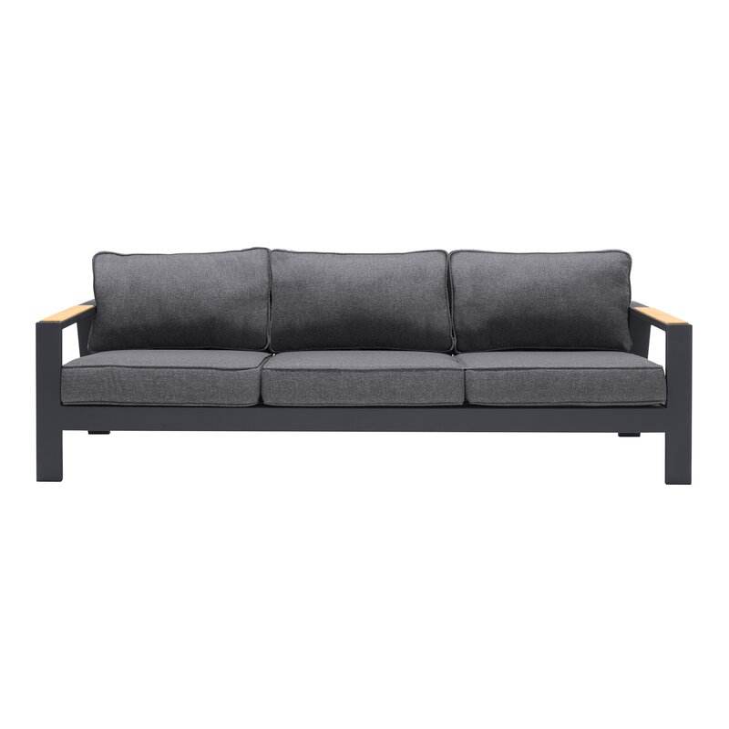 Wholesale outdoor furniture garden sofa aluminum patio three-seat sofa with cushion