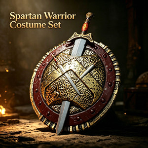 Espada y escudo redondo de espuma de poliuretano Spartan al por mayor, conjunto de accesorios de disfraz de guerrero griego medieval para Halloween - Product Image 1