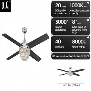 Ventilador de Techo Inteligente LED de 52'' con Iluminación, Motor de CC Ajustable, Control Remoto, Compatible con Aplicaciones, Lámpara de Ventilador de Techo Eléctrico para Hoteles - Product Image 3