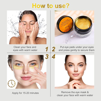 Logo personnalisé OEM cristal de collagène sous les yeux patchs anti-âge éliminer les cernes masque de traitement des yeux en or 24K