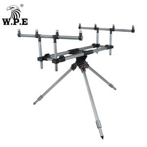 Soporte telescópico de aluminio de alta calidad para 4 cañas de pescar, <span class=keywords><strong>equipo</strong></span> ajustable para pesca de carpas, detector de picaduras. - Product Image 3