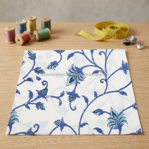 FLORAL BALE Carded Hand Block Printed 100% Cotton Anti-Static Woven <b>Home</b> <b>Textile</b> Fabric Curtains Pillows Shirts Suits Covers - Product Image 3