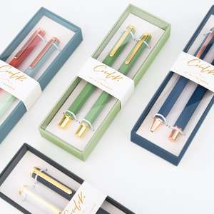 Nouveau Cadeau 2024 : Stylo Hexagonal en Laiton Brillant Doré, Couleurs Bonbon, Stylos à Bille Métalliques de Luxe avec Boîte Personnalisable pour Cadeau Fille - Product Image 1