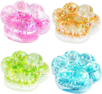 Jouet Squishy Patte de Chat Transparente Tendance à Rebond Lent - Jouet Anti-Stress à Sensation Boueuse Très Vendu