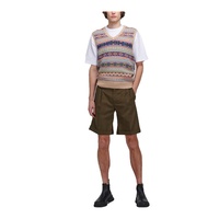 Pull tricoté à col en V sans manches pour homme, marque célèbre de styliste de mode