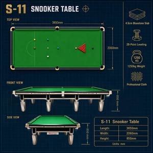 Table de billard professionnelle en bois massif de 10 pieds/12 pieds avec un design moderne et un tissu rouge <span class=keywords><strong>Strachan</strong></span> pour les jeux de billard britanniques - Product Image 2