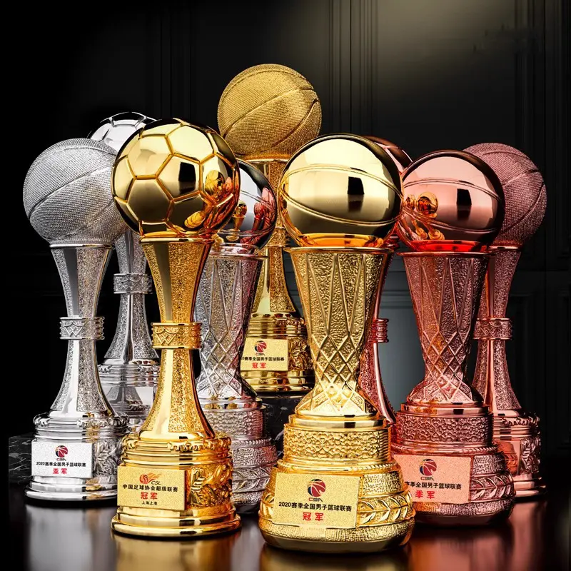 Honor Of Crystal Factory Direct Customized Logo Basket Ball Trophy Resin Sports Championship Trophy Award Medal