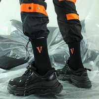 Chaussettes de sport personnalisées en coton jacquard tricoté avec lettres, style décontracté, pour marques, vente en gros, amusantes