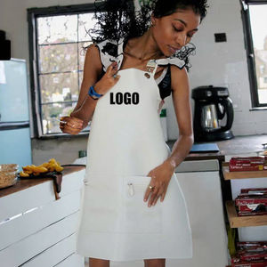 Delantal de PU con Cinta Larga Ajustable y Bolsillo Pequeño, Impresión de Logotipo, Venta al por Mayor, Ideal para Barbacoas, Cafeterías, Trabajo y Limpieza - Product Image 4