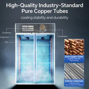Réfrigérateur commercial YINZHENG à porte simple, refroidissement par air, pour boissons, avec tube en cuivre, vitrine verticale en verre pour supermarché - Product Image 6
