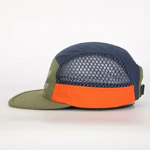 OEM di alta qualità sport che corre cappello da campo all'ingrosso Logo personalizzato leggero da campeggio Cap, tutto più di 5 pannello poliestere Cap