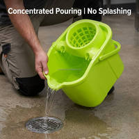 Secchio per Mop in Plastica PP Senza BPA, Ecologico, con Ruote, per Pulizia Pavimenti, Uso Domestico, Fornitura all'Ingrosso