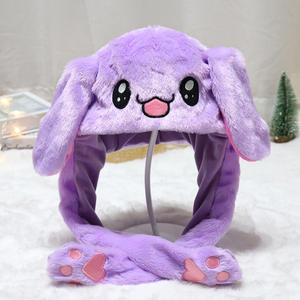 Sombrero de Conejo de Peluche para Niños, con Orejas Móviles y <span class=keywords><strong>Luces</strong></span> LED, Ideal para Fiestas de Navidad e Invierno - Product Image 3