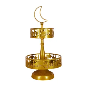 Arabisch Eid Feest Bruiloft Tafelblad Decoratie Metalen Cake Snoepplaat Ramadan Dienblad