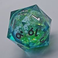 Dés en résine flottante Liquid Core Flowsand/Eye Resin 55mm D20 en gros pour jeux de table DND RPG