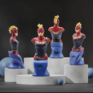 Figura de acción de colección hecha a medida estatua de PVC 3D Capitán Marvel Super Anime película personajes juguetes nuevo capitán figura de juguete Bustos - Product Image 6