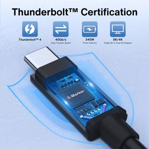 Hyto 240W 8K60Hz PD3.1ชาร์จเร็ว40Gbps สายเคเบิล Thunderbolt 4สาย USB4 Type C สำหรับโทรศัพท์แล็ปท็อป - Product Image 6