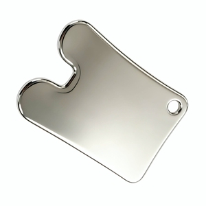 Planche de massage Gua Sha en alliage de zinc en forme de pièce de monnaie avec trou pour la vente en gros - Product Image 2
