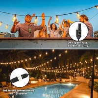Guirlande lumineuse extérieure LED Hotsale 100FT lumières de patio avec 52 ampoules incassables à l'extérieur des lumières suspendues étanches