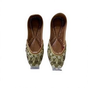 BS INTERNATIONAL Hot Selling Ladies Rajasthani Indian Walking Traditional Design Fashionable Custom Embroidery Flat Heel <b>Shoes</b> - Product Image 1