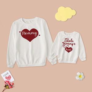 <span class=keywords><strong>Sudadera</strong></span> personalizada con estampado de letras <span class=keywords><strong>y</strong></span> corazones para el Día de San Valentín para mamá <span class=keywords><strong>y</strong></span> yo, traje a juego para madre <span class=keywords><strong>y</strong></span> niña, ropa familiar con logotipo privado - Product Image 4