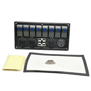 8 Way <strong>Fush</strong> Mount Illuminated Switch Panel With USB Socket 12V Battery Plugs Provide Power to 12V Devices Fridges 12V Compressors - Product Image 4