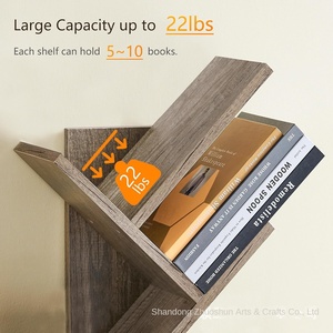 Creative Tree-Shaped Wooden Bookshelf Multi-Layer Simple <strong>Bookrack</strong> for Students Book Magazine Display Rack for Small Storage - Product Image 3