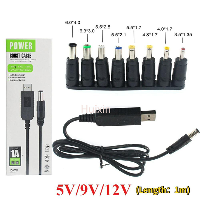 Hot 1 Set USB Boost Line DC 5v To Dc 12V 9V USB Power Booster Cable 5.5*2.1mm Power Plug Converter Adapter Connectors