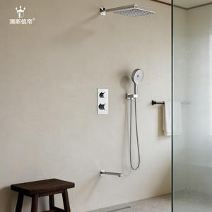 DipsiXinDi Concealed Shower Set <b>Square</b> Thermostatic Valve Body <b>Adjustable</b> Multi Function Handheld Shower Head Bathroom Fixture - Product Image 2