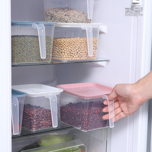 Food Storage <b>Container</b> Rectangle <b>With</b> Handle Airtight <b>Lid</b> For Household Use - Product Image 3