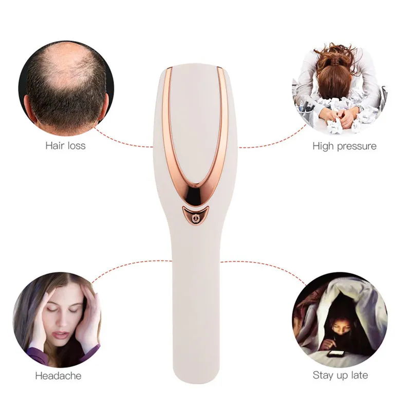 Hot sale Anti hair loss handheld electric massage comb for hair growth electric beauty device red blue light massage comb