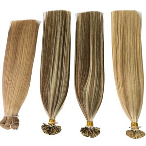 Extensiones de cabello humano 100% pre-adheridas con queratina Dragonbeauty, Remy, doble capa, punta en U, color rubio ombré balayage. - Product Image 5