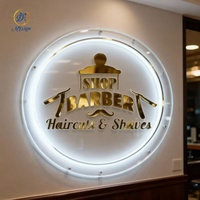 Lettres en miroir dorées 3D, lumière LED néon, acrylique, sans MOQ, logo rétroéclairé personnalisé, nom, enseigne néon personnalisée pour salon de manucure, décoration murale
