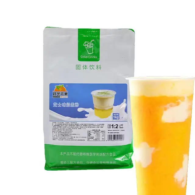 Topping teh gelembung instan 1kg, minuman padat rasa keju bubuk busa susu untuk toko teh susu bahan mentah