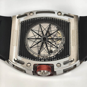 TVSILA Men's Luxury Mechanical <b>Watch</b> Stainless Steel <b>Case</b> Rubber Band Tourbillon Analog Dial 45mm Irregular Shape - Product Image 2