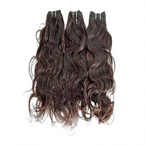 ผมต่อแบบธรรมชาติสีน้ำตาลหยักศก ผมแท้แบบ Double Weft Remy ผมอินเดีย น้ำหนัก 100 กรัมต่อช่อ - Product Image 1