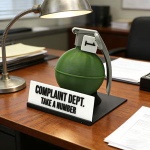 Letrero de Escritorio del Departamento de Quejas, Impreso en 3D, Regalo de Broma, Letrero de Escritorio del Departamento de Quejas con Forma de <span class=keywords><strong>Granada</strong></span> Divertida - Product Image 3