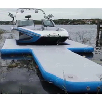 Drop Stitch U Shape Jetski Parking Dock Giant Air Inflatable Island Dock Boat Platform