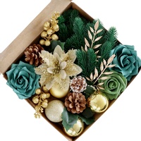 ESTICK Boîte Cadeau de Noël DIY Faite à la Main Style Américain en Résine Plastique et Mousse, Fleur de Rose Écologique pour Anniversaire et Fêtes
