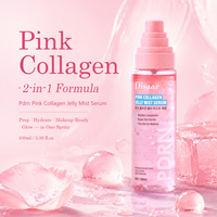 Sérum Brume Gelée de Collagène Rose PDRN OEM 100ml, Brume Visage Hydratante 2-en-1 à l'Eau de Rose pour Préparation Maquillage & Réparation de la Barrière Cutanée
