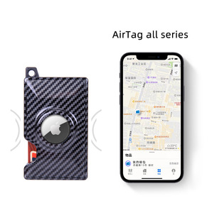 Portefeuille de <span class=keywords><strong>porte</strong></span>-cartes de blocage RFID en fibre de carbone mince et minimaliste pour <span class=keywords><strong>AirTag</strong></span> et <span class=keywords><strong>porte</strong></span>-<span class=keywords><strong>monnaie</strong></span> avec caractéristique de pince à billets pour carte de crédit - Product Image 3