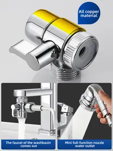 Kitchen And Bathroom Sink Faucet Diverter Valve With Aerator And Male Threaded Adapter For 1/2" Hose Attachment